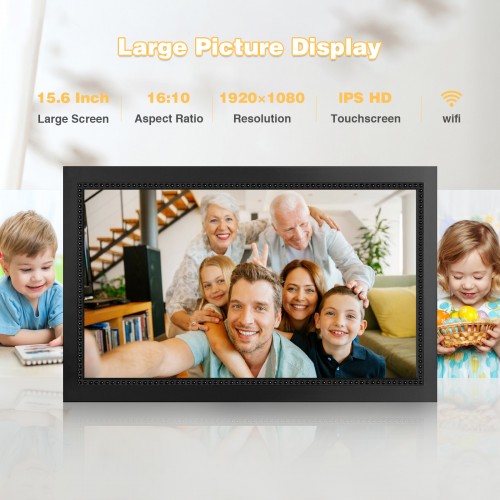 15 6 inch large digital photo frame with 1080p ips full hd touchscreen 32gb